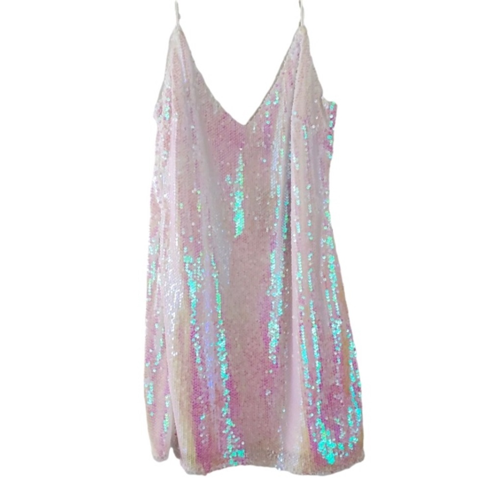 Lulu's iridescent white sequined mini dress